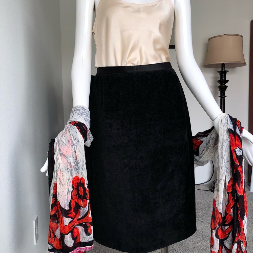 CALVIN KLEIN COLLECTION black wool skirt